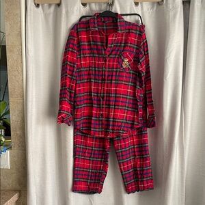 Black Label Ralph Lauren Red Plaid monogrammed Pajamas